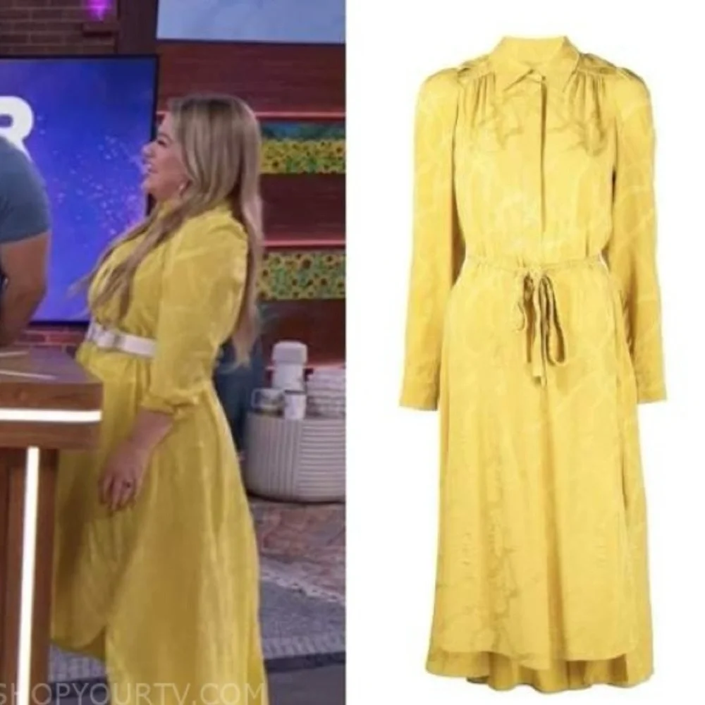 Zadig & Voltaire Rallye Chains Silk Dress Size Medium NWT Buttercup Yellow - Picture 2 of 11